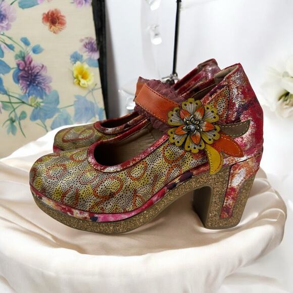L'Artiste Spring Step Valeriana Mary Jane Pump Multicolor Shoes US Size 5 EU 35 - Picture 1 of 14